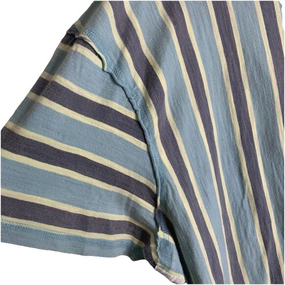 Free People Get Real T-Shirt Oversized Medium S/S Color-block Striped Green New - Picture 15 of 16